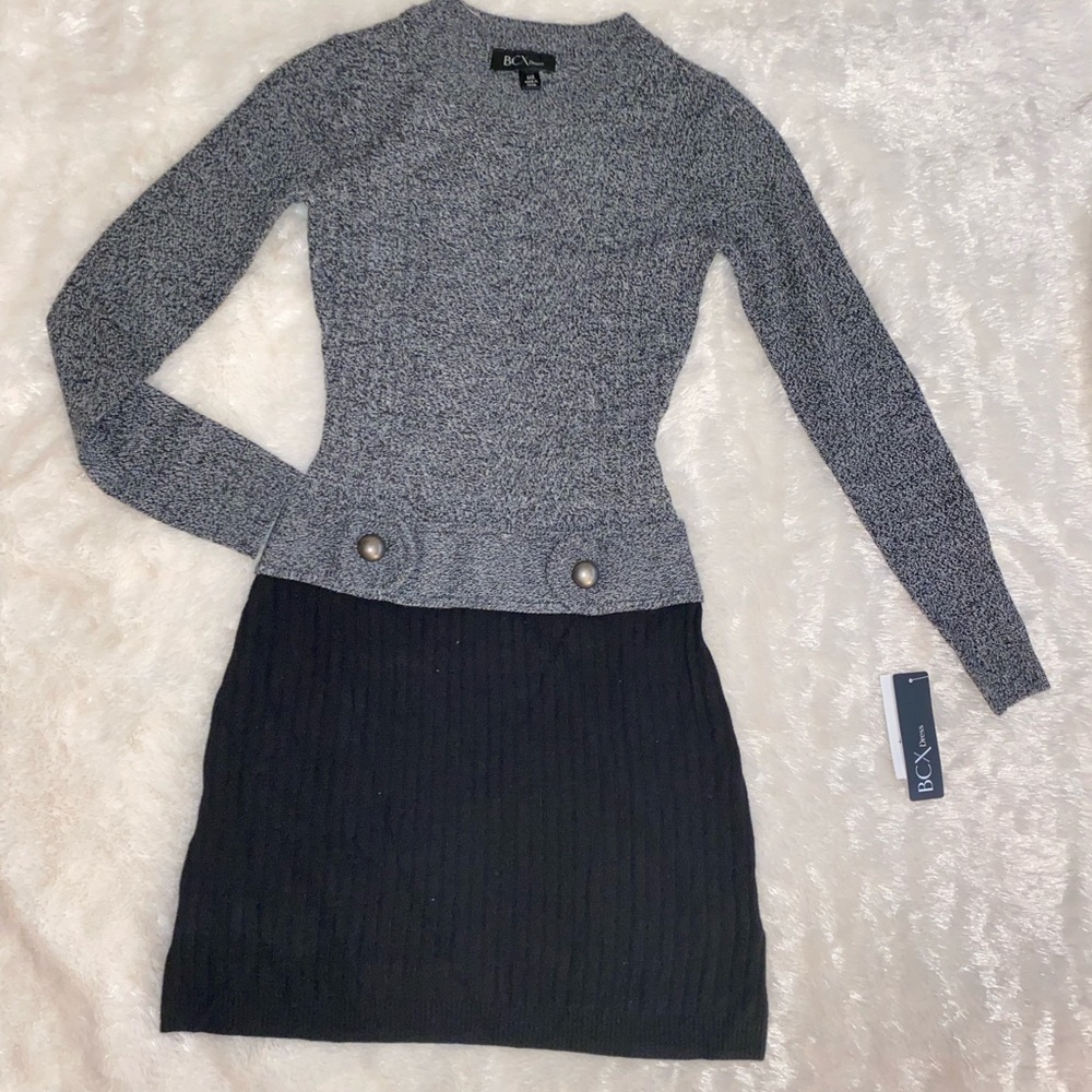 Beautiful BCX Dress, size XXS, gray with black